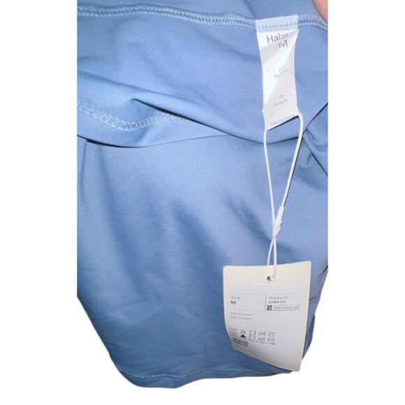 Halara V Neck Long Sleeve Tulip Hem Midi Dress Sz Medium Blue Womens - Picture 6 of 16